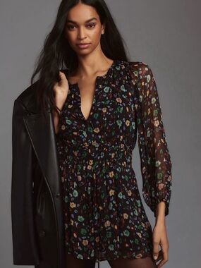 NWT Anthropologie Long-Sleeve Somerset Romper